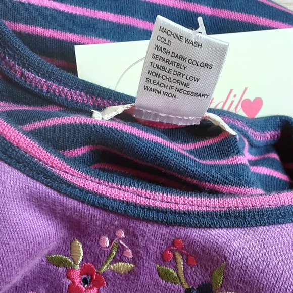 'SWEETDIL' RUFFLE TRIM EMBROIDERED STITCHING LONG SLEEVE COZY TODDLER DRESS/TOP - Picture 10 of 15